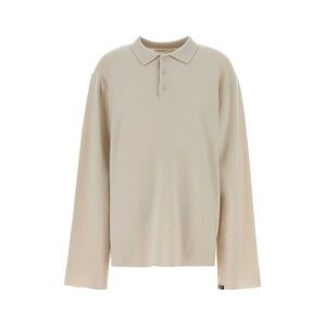 Extreme Cashmere Women Sand Stretch Cashmere Blend Alligator Polo Shirt